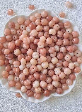 菩提雕刻饰品小花手工串珠子山桃胡文玩吊坠手链配饰桃核光珠屁桃