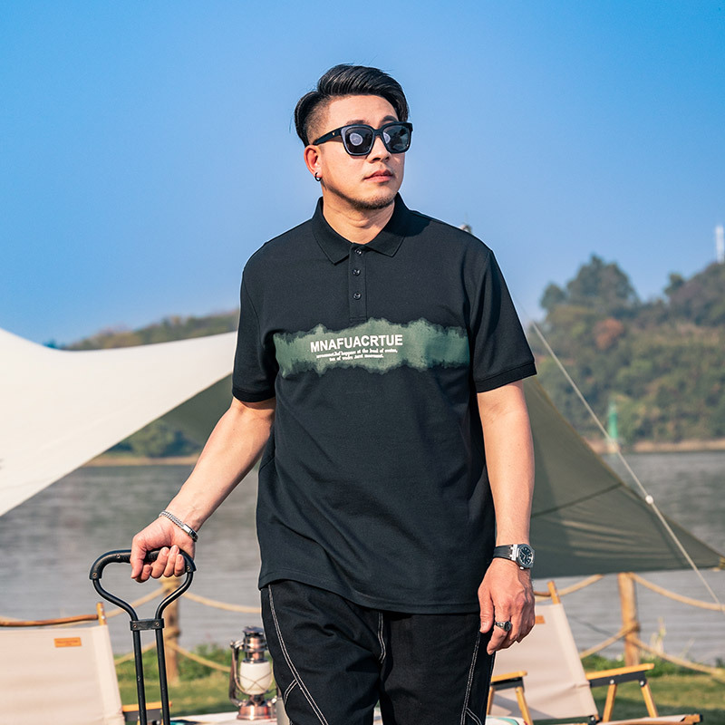 夏季短袖潮牌大码男装胖Polo衫