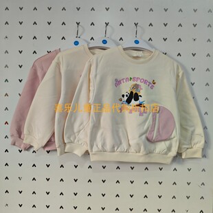 安踏儿童2025年春秋女小童户外系列抗菌亲肤舒适熊猫圆领卫衣9717