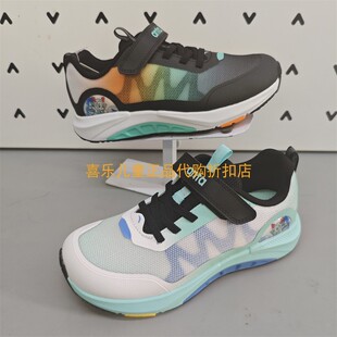 安踏儿童2025年夏男女小童网面透气耐磨魔术贴足弓宽宽跑步鞋 9902
