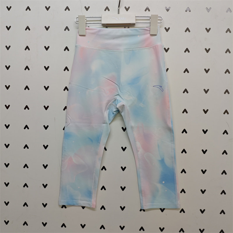 安踏儿童2025夏季新款女大童跑步系列速干针织运动打底七分裤5704