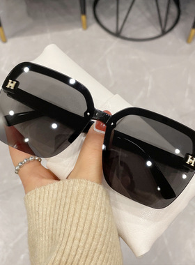 墨镜女高级感太阳镜时尚小香风无框太阳眼镜防紫外线防晒眼镜