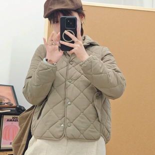 耐尔轻暖羊毛暖绒衣磨毛菱格外套保暖舒适透气棉服时尚轻巧内搭