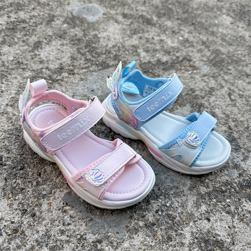 专柜正品思加图童鞋2024夏款8184女童公主时尚露趾休闲沙滩凉鞋