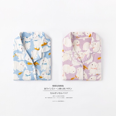 露思同款奶油兔叽轻软棉纱睡衣