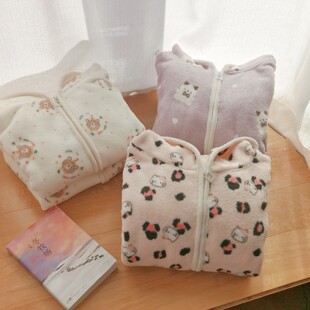 小暖炉睡袍女秋冬季珊瑚绒连帽长裙宽松孕妇裙家居服睡裙睡衣