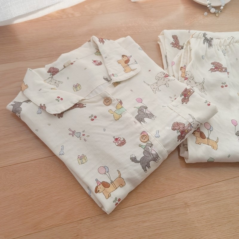 可爱PUPPY狗狗轻软棉纱睡衣