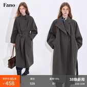 新款 风衣外套女2026春季 高级感 松弛row感立领斜门襟长款 范洛Fano