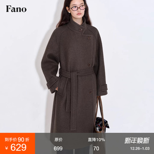 范洛Fano 毛呢外套女大衣 row感长期主义分割线高品质75羊毛长款