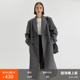 廓形通勤风呢子外套 长款 范洛Fano 2025高级感灰色毛呢大衣女冬季