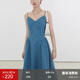 法式 范洛2025夏季 新款 V领吊带连衣裙女收腰设计感小众气质小裙子