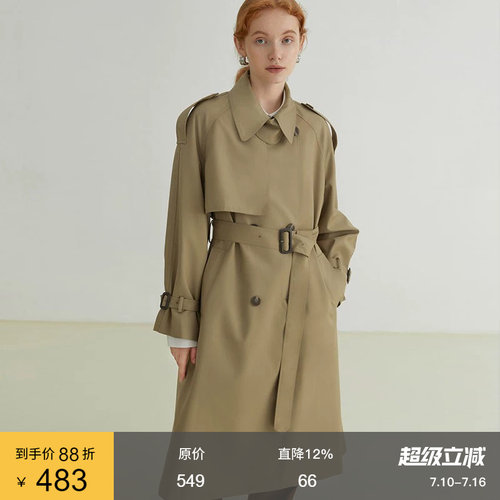 范洛中长款高级感英伦风衣外套女