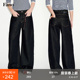 新款 女2026春季 休闲街头风撞色线迹一字袋直筒牛仔裤 范洛Fano