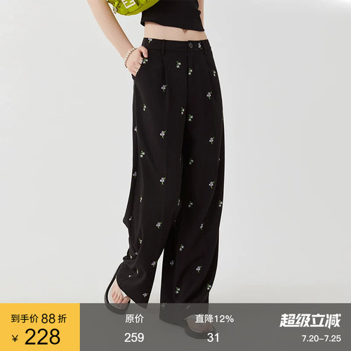 范洛法式重工刺绣宽松垂感西装裤