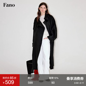 黑调雅痞士宽松极简蝙蝠袖 长款 风衣外套女2026春季 范洛Fano 新款