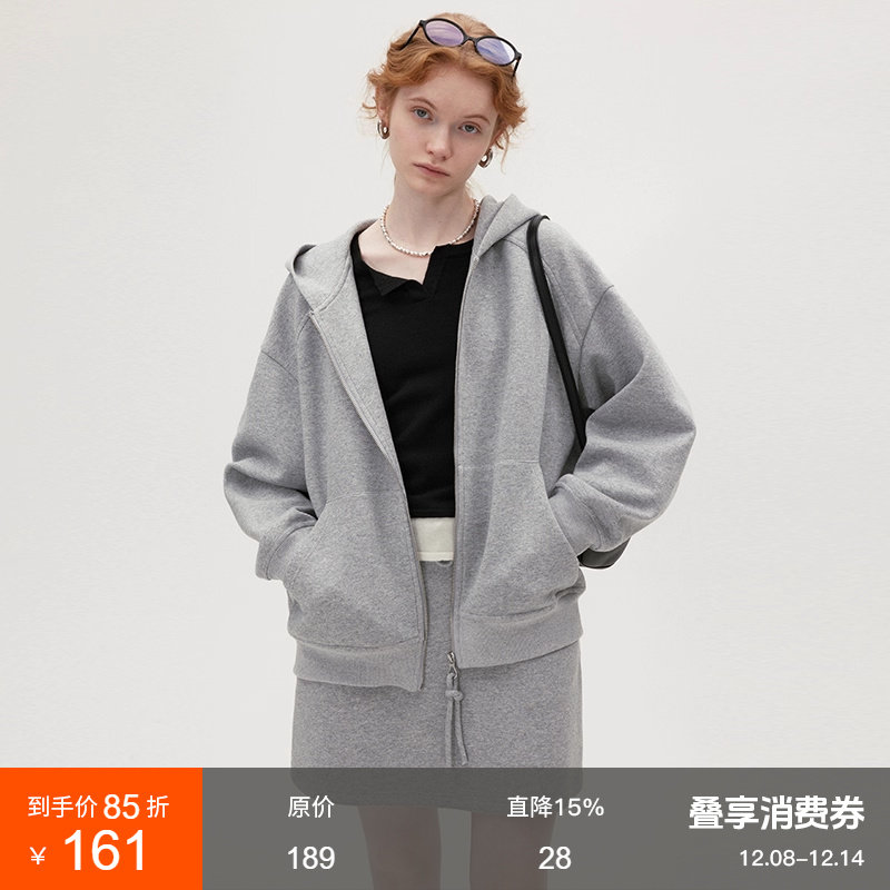 范洛连帽开衫外套休闲半裙套装