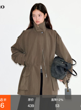 范洛Fano 复古率性机能风可调节绳工装立领外套女2026春季新款