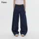 新款 范洛Fano 2026夏季 型扭缝结构高腰显瘦阔腿牛仔裤 复古超正版