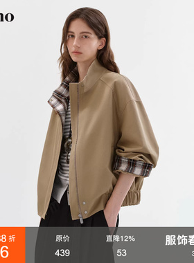 范洛Fano 复古短外套女2026春季新款经典色系百搭休闲格纹夹克