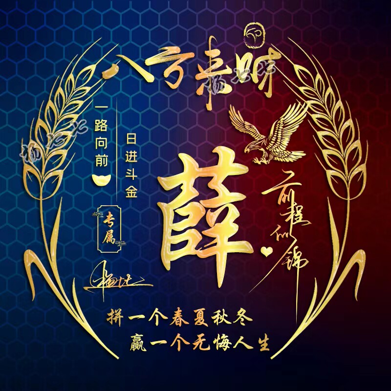 2022微信姓氏头像虎年大吉简约好运招财暴富个性签名姓氏头像制作