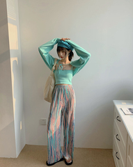 Real price ~ tie dyed pleated casual cool pants