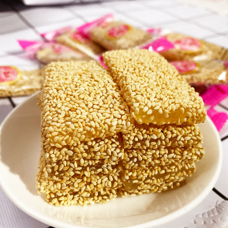 花生牛皮糖湖南特产80年代70后怀旧零食软糖老式手工白芝麻牛筋糖