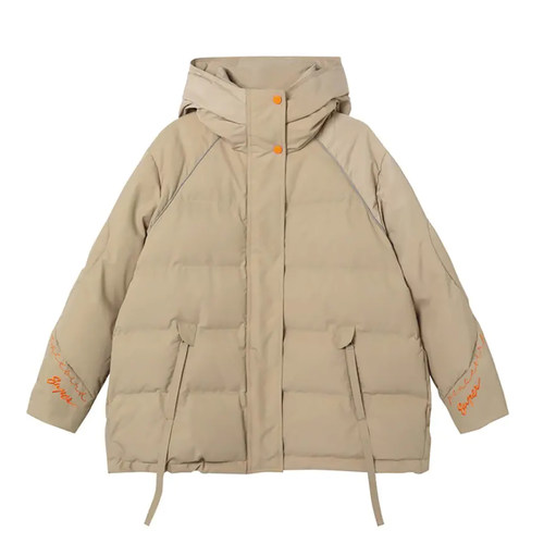 鸟家女装剪标2025冬装新款时尚连帽工装短款女款羽绒服C4737/G-45