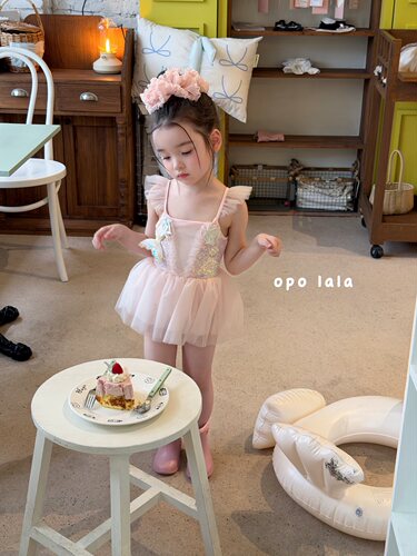 26夏·opolala 美人鱼泳衣款泳衣公主裙泡泡短袖连体泳衣