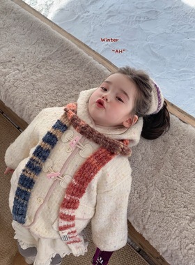 AH 冬季新款女童韩版洋气可爱卡通加绒外套女宝宝冬装棉袄