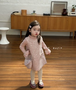 毛衣 精致小香风背心裙连衣裙喇叭袖 susie童装 女童宝宝儿童冬装