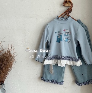 25春季 t恤牛仔裤 新款 长袖 女宝宝衣服 女童韩版 萌希