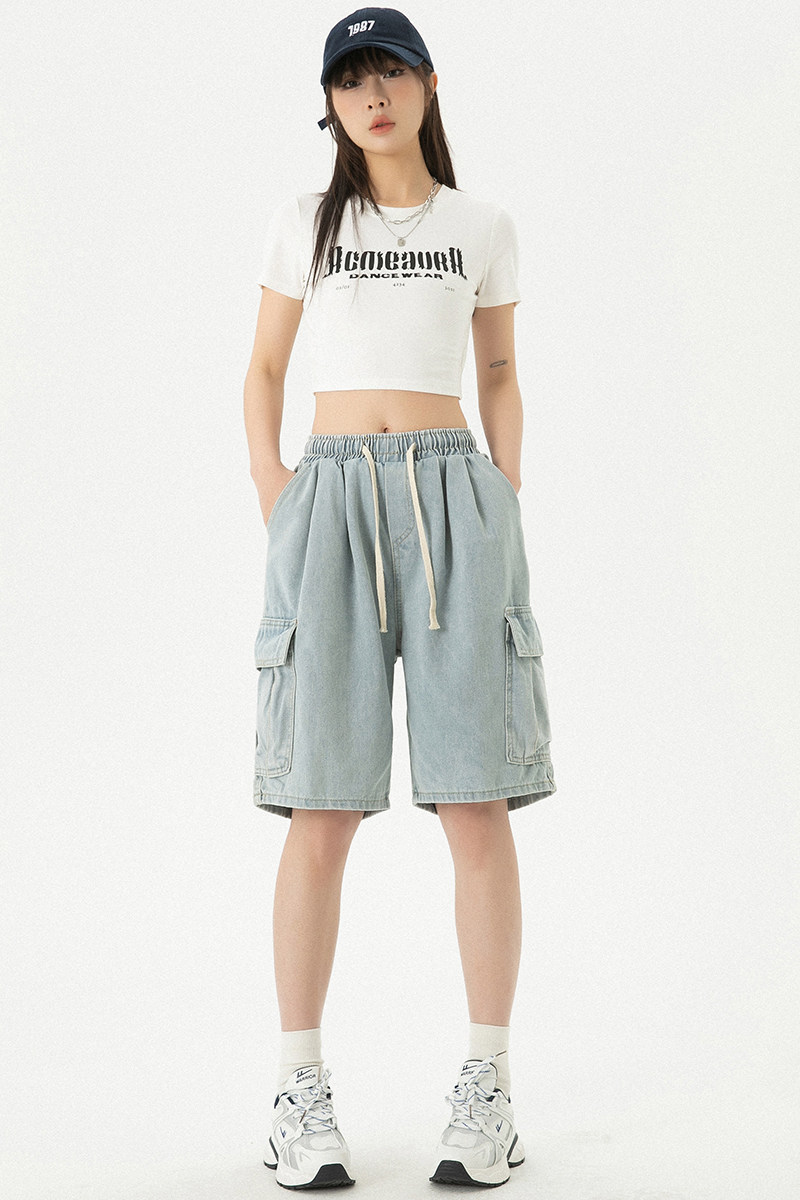 女装类目现货2025夏新品男女中性工装牛仔五分短裤GX02P45控68,男装牛仔裤,电商C303A