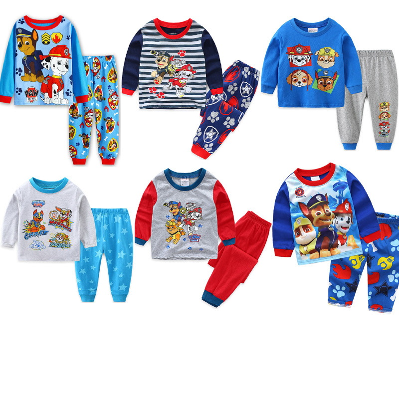 儿童卡通狗狗纯棉薄款睡衣套装