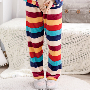 清仓特价！冬季女款珊瑚绒单件睡裤加厚法兰绒防寒保暖暖裤家居裤