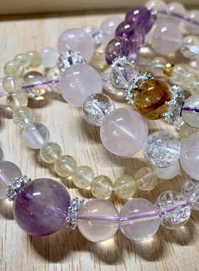 天然水晶手串孤品多样单圈