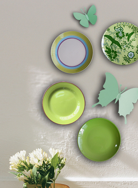 早春/特价包邮绿色田园系盘子墙设计风陶瓷挂盘装饰盘挂墙盘子