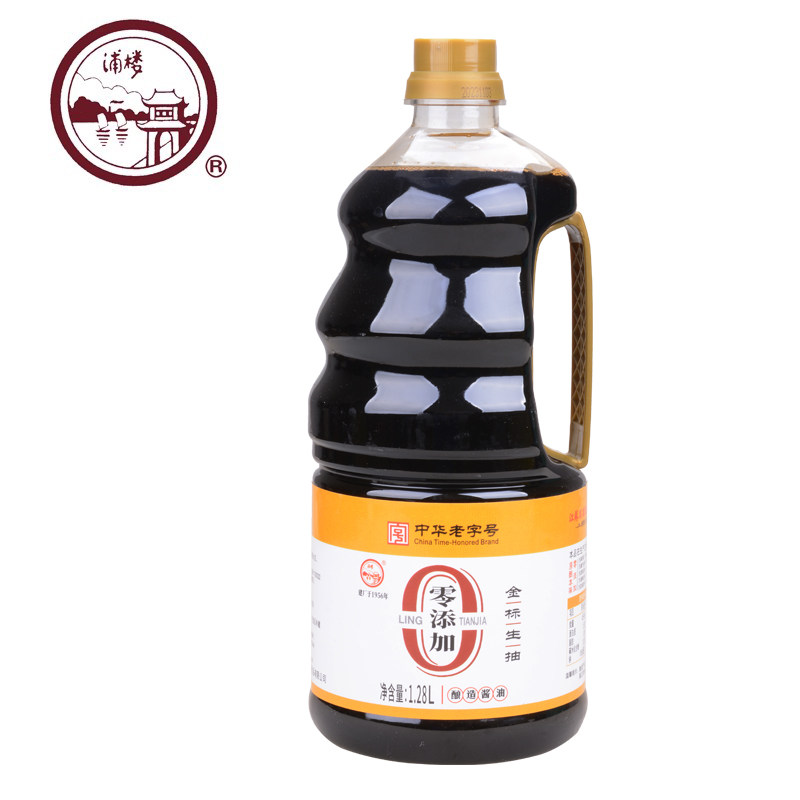 零添加酿造酱油浦楼金标生抽