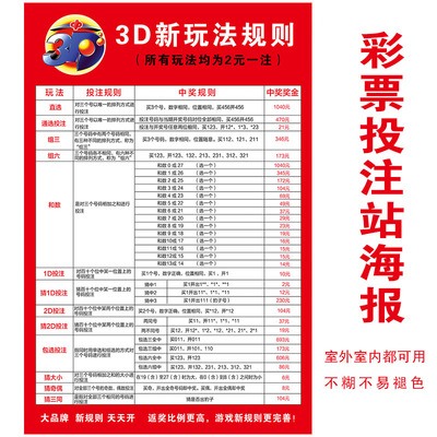 彩票店海报3D新玩法规则