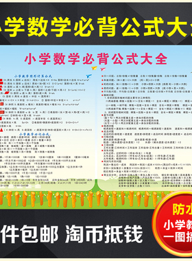 数学公式海报培训班乘法口诀表