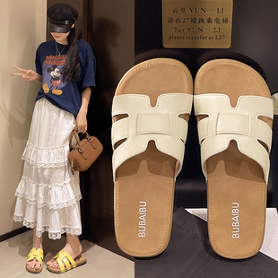 2025夏季韩版爆款8852-1米字带外穿百搭舒适休闲时尚拖鞋女