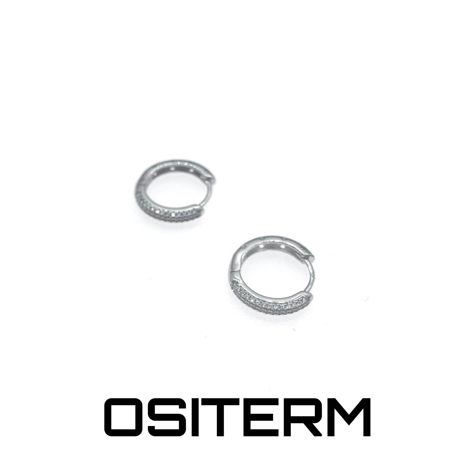 ositerm满钻微镶925银街头耳环