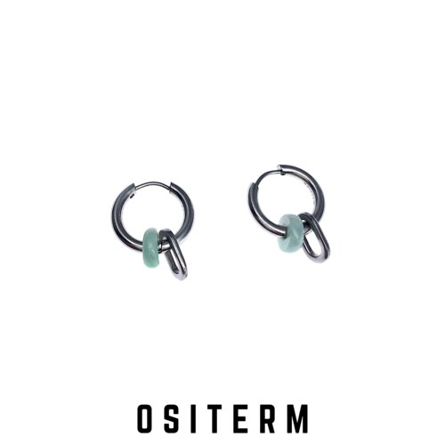ositerm官方新品钰青绿双环耳环