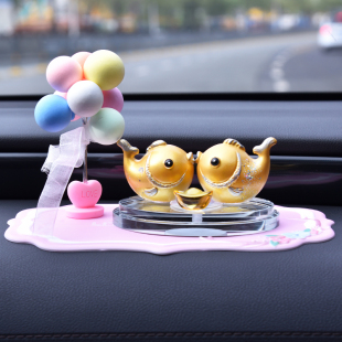 车内饰品摆件车载摆件创意发财鱼车载装 漂亮高档车用品 饰汽车个性