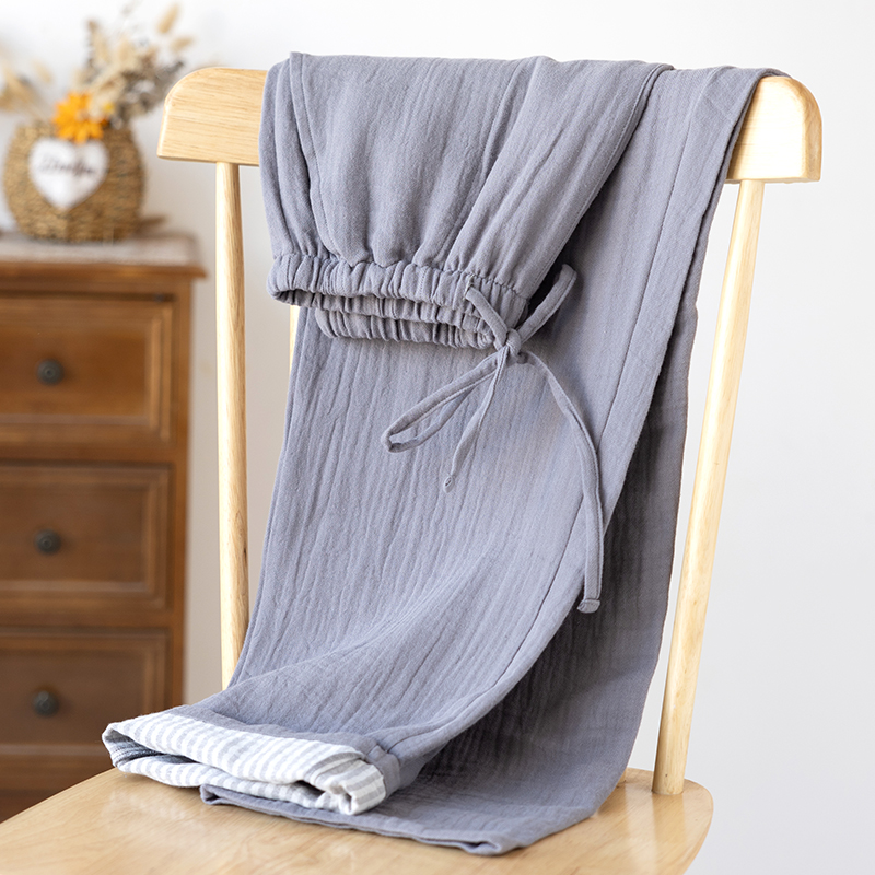 睡裤男夏薄款纯棉长裤口袋直筒裤