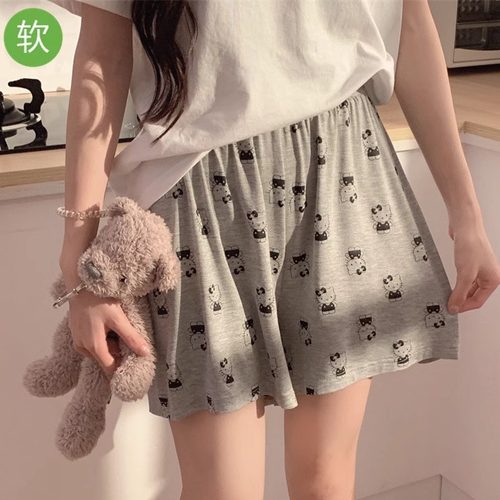 新款女莫代尔卡通薄款家居短裤