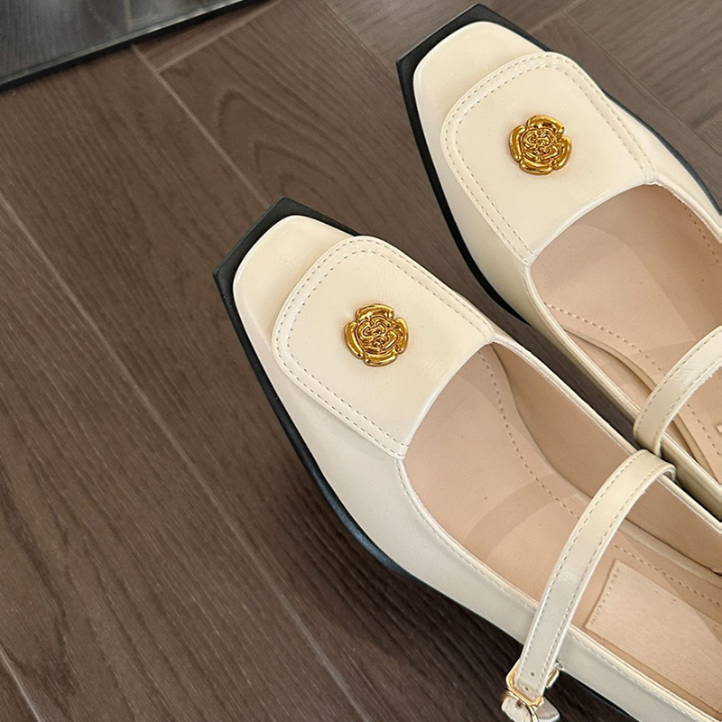 牛皮！复古玛丽珍鞋女法