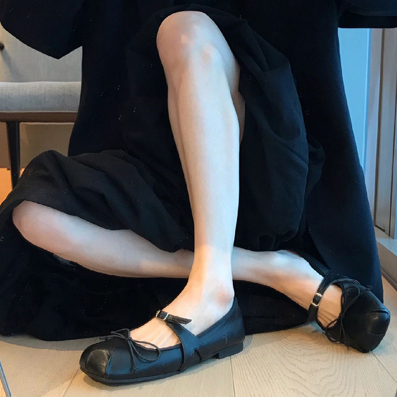 百搭！法式玛丽珍鞋女黑