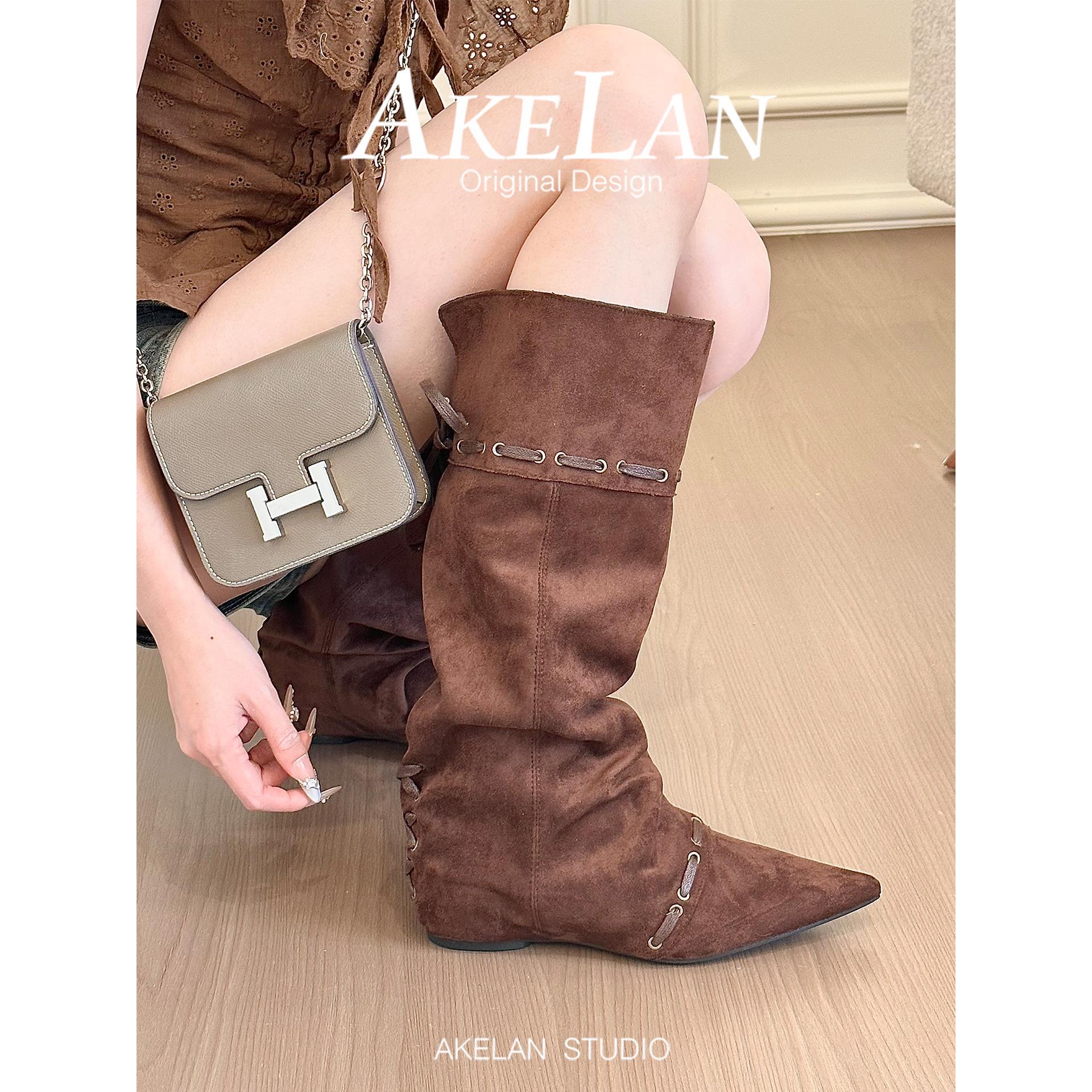 牛皮版~尖头复古西部牛仔