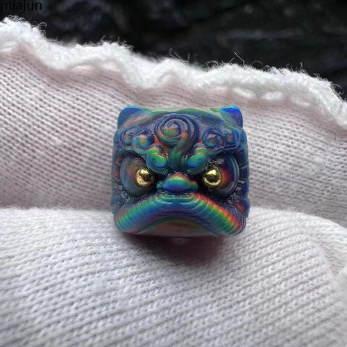 极光欧泊醒狮挂件DIY饰品