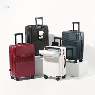 usb Charging Front opening Multifunctional Zipper Suitcase2